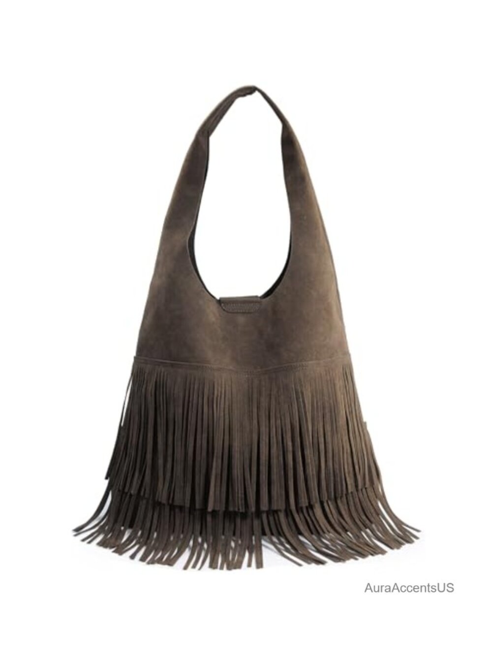 Tassel Faux Suede Hobo Bag Fringe Shoulder Handbag Women